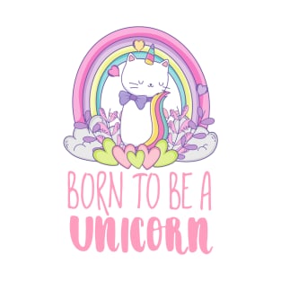 Caticorn Born to be a unicorn T-Shirt