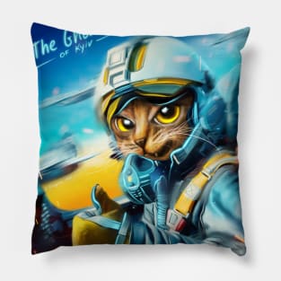 The Ghost of Kyiv cat, modern Ukrainian hero Pillow