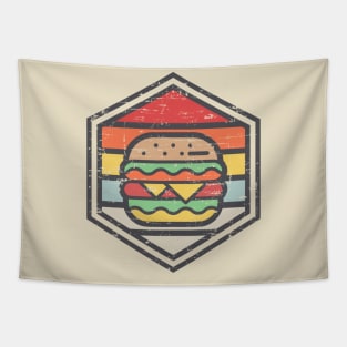 Retro Badge Burger Light Tapestry