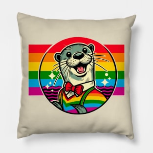 Gay Pride Nerdy Otter Pillow