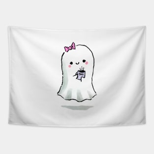 Cute Ghost with Boo Mug Tapestry