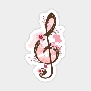 Cherry Blossom Music Magnet