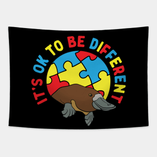 Autism Awareness It's OK to Be Different Platypus Tapestry