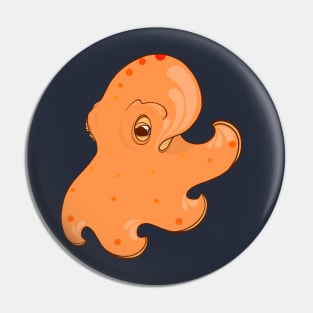 Orange Baby Octopus Pin