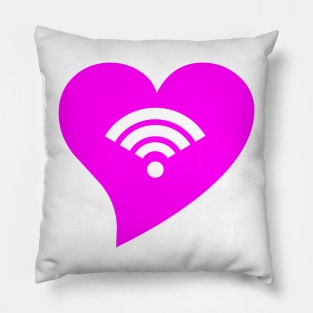 Pink WiFi Heart Pillow