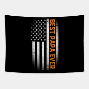 Best Papa Ever Fathers Day Flag USA Tapestry