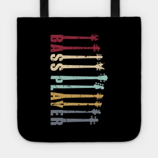 BASS PLAYER with bass guitar necks funny bassist gift Tote