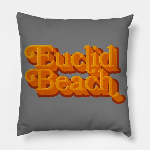 Euclid Beach Groovy 70's Pillow by carcinojen