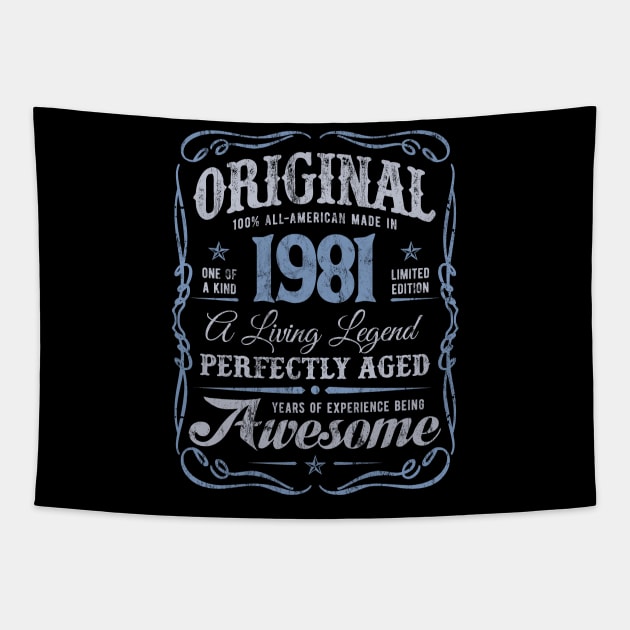 Born In 1981 All-American Original Birthday Living Legend Tapestry by Irregulariteez