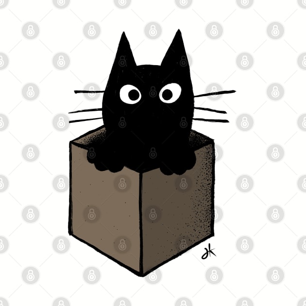 Black Cat in a Cardboard Box by Coffee Squirrel