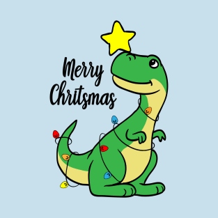 Merry Christmas T-Rex Christmas Tree Boy Rex Dino T-Shirt