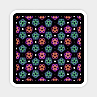 Abstract Pentagon Geometric Pattern | Red Yellow Green Red Purple Blue Black Magnet