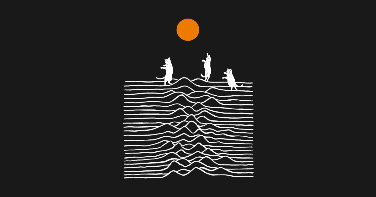 Cat Joy Division Black 3 Cat TShirt TeePublic