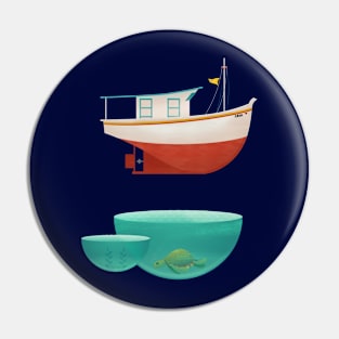 floating boat Pin