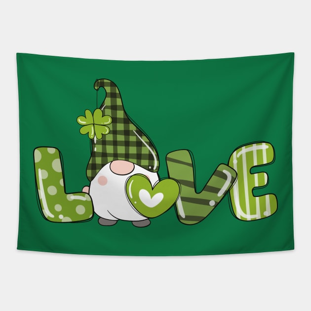 St. Patricks Day Shirt, Love Gnomes Tapestry by admeral