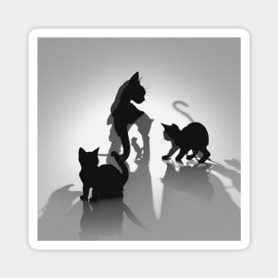 Kittens Shadow Silhouette Anime Style Collection No. 44 Magnet