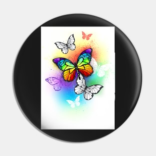 Design with Rainbow Butterflies Pin