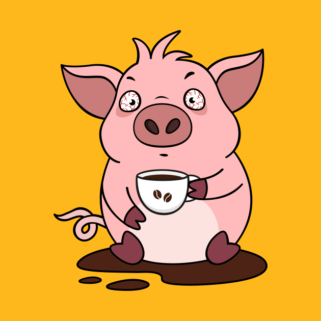 Wired Pig with Coffee by samshirts