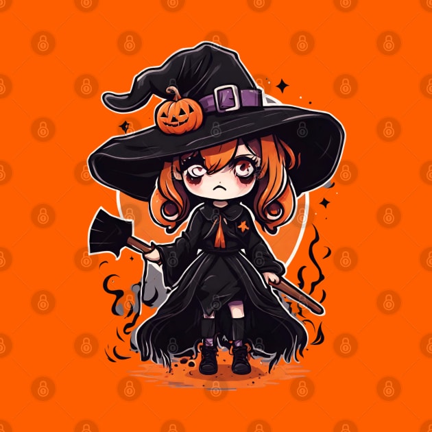 Witchcraft horror anime characters Chibi style +Halloween costume by Whisky1111