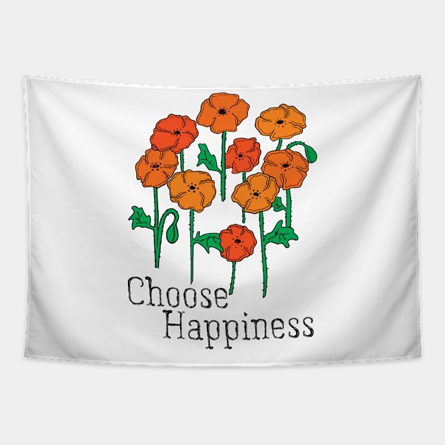 Choose Happiness Tapestry by Nataliatcha23