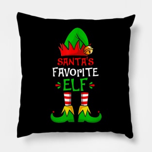 Funny Santa's Favorite Elf Squad Christmas Pajama Matching Pillow