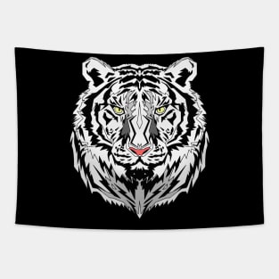 White Tiger Face Tapestry