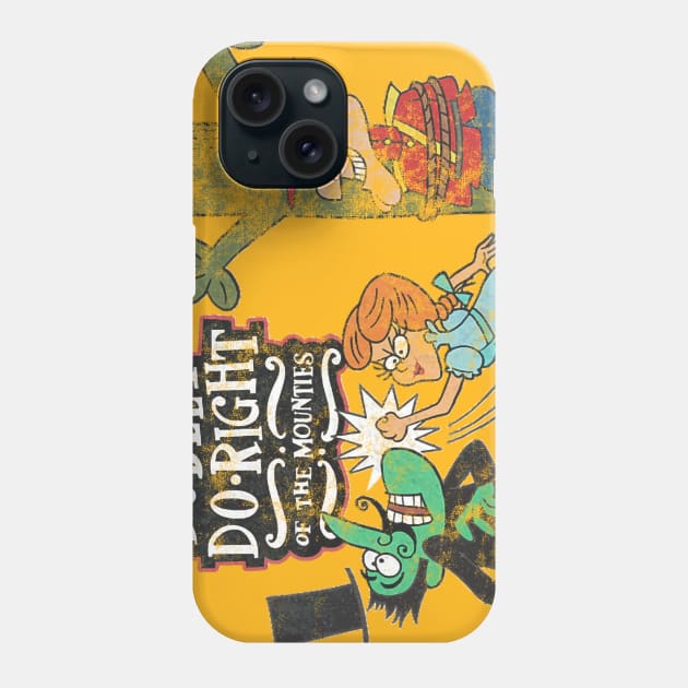 Dudley Do Right, Nell and Snidely Whiplash -Distressed, Authentic Phone Case by offsetvinylfilm