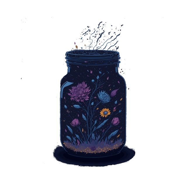 Cosmos in a Mason Jar by Yolanda.Kafatos