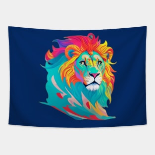 Colorful Lions Head Tapestry