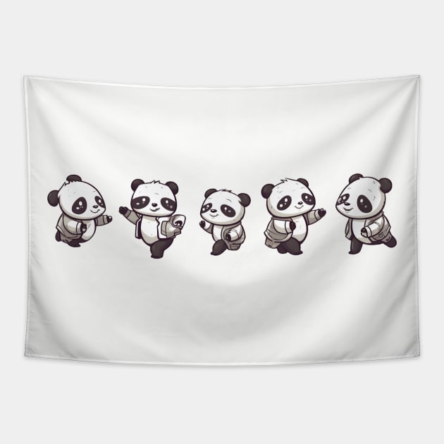 Dancing Panda Tapestry by RefinedApparelLTD