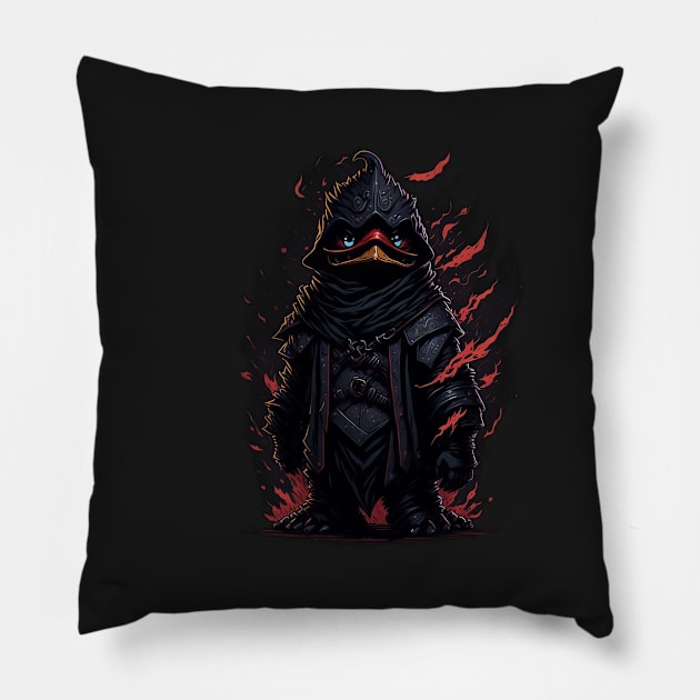 Evil Ninja Duck 004 Pillow by Kulturmagazine