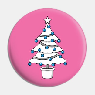 White Christmas Tree Pin