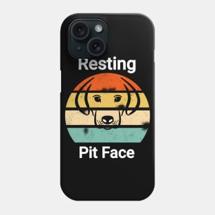 Vintage Resting pit face dog shirt Phone Case