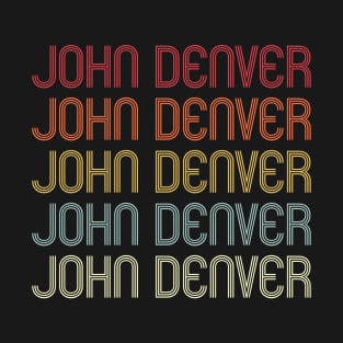 Retro Denver Wordmark Repeat - Vintage Style T-Shirt