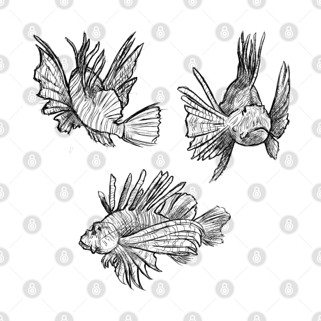 Sketches of a Lionfish by AniaArtNL