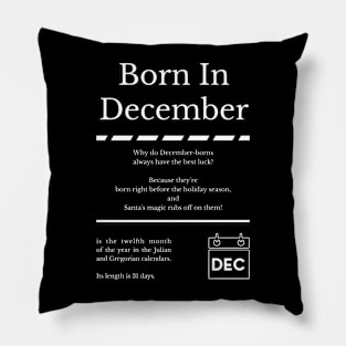 Born in December Pillow