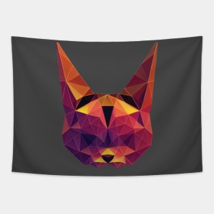 Polygon Head Cat Tapestry