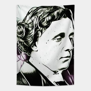 Lewis Carroll Black and White Portrait | Lewis Carroll Artwork 5 Tapestry