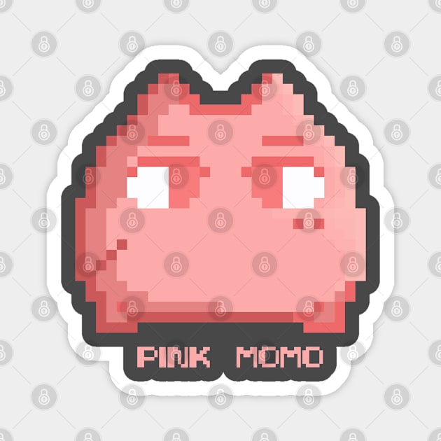 Pixel Pink Momo Magnet by SnowPixelArtStore