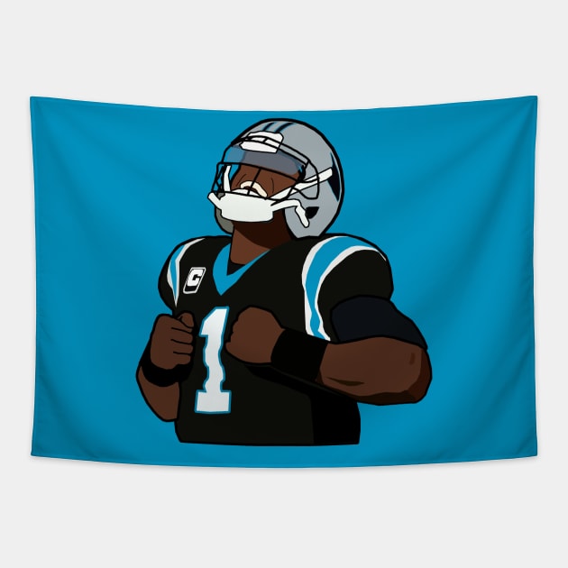 Cam Newton Touchdown Celebration Carolina Panthers NFL Tapestry by xavierjfong