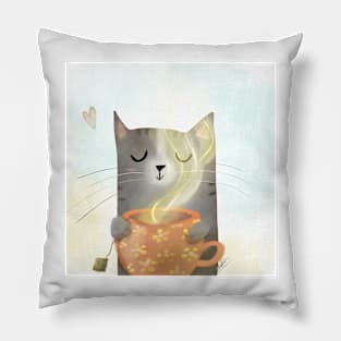 Caturdays and teaclub Pillow