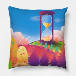 Hourglass and nature Pillow