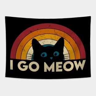 I Go Meow Funny Singing Cat Meme Retro Vintage Gift Tapestry