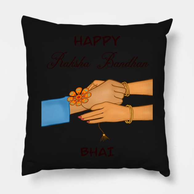 Happy Raksha bandhan bhai, Raksha bandhan, Rakhi Pillow by HariniArts