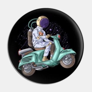 Astronaut on a Vespa to the moon Pin
