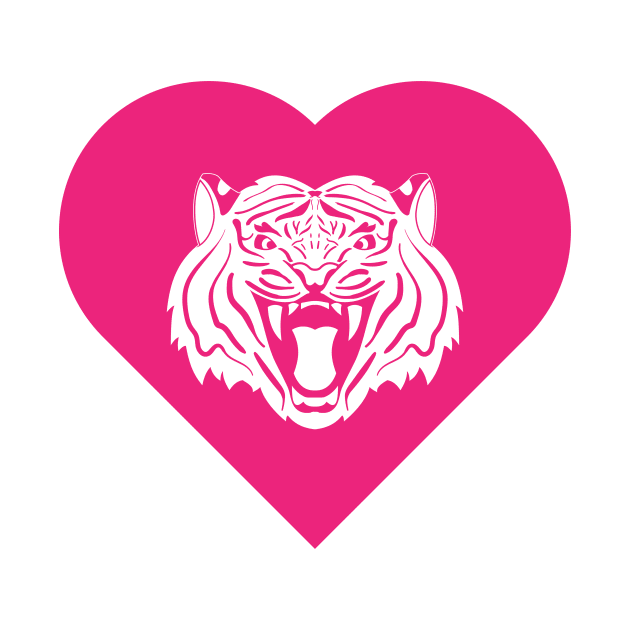 Tiger Mascot Cares Pink by College Mascot Designs