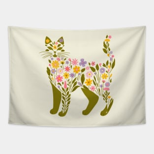 Wildflower cat Tapestry