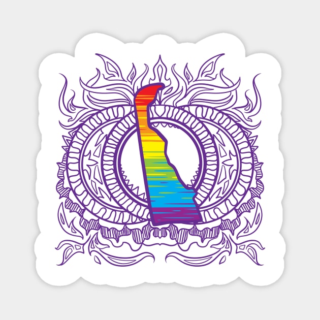 Delaware Mandala Pride Magnet by Manfish Inc.