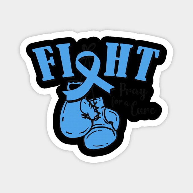 Fight Pray For A Cure Trisomy 18 Awareness Light Blue Ribbon Warrior Support Survivor Magnet by celsaclaudio506