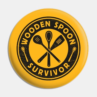 Wooden Spoon Survivor - Funny Childhood Trauma Pin